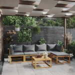 Vidaxl - salon de jardin 6 pcs avec coussin bois d'acacia solide