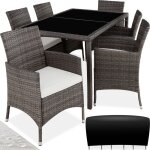 Tectake ? ensemble table et chaises de jardin 6 places ? structure en acier ? housse de protection incluse ...