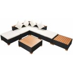 Salon de jardin 7 pcs avec coussins rsine tresse noir vidaxl