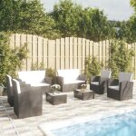 Salon de jardin 8 pcs avec coussins r�sine tress�e noir vidaxl