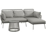 Outsunny - salon de jardin d'angle 4 pers. style colonial table basse coussins grand confort inclus résine ... Outsunny - salon de jardin d'angle 4 pers. style colonial table basse coussins grand confort inclus résine ...