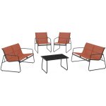 Idmarket - salon de jardin bas malaga 6 places avec 2 canapés, fauteuils et table terracotta Idmarket - salon de jardin bas malaga 6 places avec 2 canapés, fauteuils et table terracotta