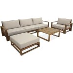 Salon de jardin en bois 5 places - mendoza - canapé. fauteuils et table basse en acacia. 6 éléments modulables ... Salon de jardin en bois 5 places - mendoza - canapé. fauteuils et table basse en acacia. 6 éléments modulables ...