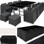 Salon de jardin cadre aluminium r�sistant aux intemp�ries pliable noir