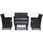 Grand soleil ? salon de jardin canap� 2 places ? 2 fauteuils enveloppants ? table basse 78x53cm ? polypropyl�n ...