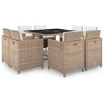 Vidaxl - ensemble à manger d'extérieur et coussins 9 pcs résine tressée Vidaxl - ensemble à manger d'extérieur et coussins 9 pcs résine tressée