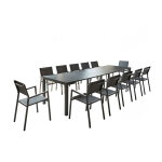 Concept - usine - console extensible et 12 chaises en aluminium olhao