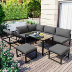 Salon de jardin exterieur 6 / 8 personnes, ensemble de chaises longues de jardin, groupe de si�ges en ...