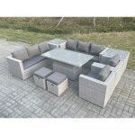 Salon de jardin exterieur table  manger rglable en hauteur ave canap 2 fauteuil 2 table d'appoint ...