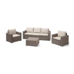 Allibert - salon de jardin en imitation resine tressee avec table basse - 5 personnes - california - ...