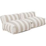 Salon de jardin modulable avec 2 chauffeuses ray�es sable - mixi
