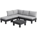 Salon de jardin modulable 5 places et table basse elements - anthracite - keter Salon de jardin modulable 5 places et table basse elements - anthracite - keter