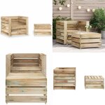 Salon de jardin palette 2 pcs bois de pin impr�gn� - salon de jardin - mobilier de jardin - ensemble ...