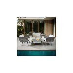 M&s - salon de jardin en rotin et alu 4 places + table basse M&s - salon de jardin en rotin et alu 4 places + table basse