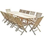 C&l jardin - salon de jardin en teck henua 10 chaises 2 fauteuils C&l jardin - salon de jardin en teck henua 10 chaises 2 fauteuils