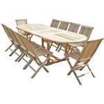 Salon de jardin en teck henua 10 chaises Salon de jardin en teck henua 10 chaises