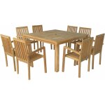 Happy garden - salon de jardin en teck java - table carr�e - 8 places