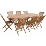 Happy garden - salon de jardin en teck lombok - table ovale extensible - 8 places