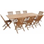 Happy garden - salon de jardin en teck lombok - table rectangulaire extensible - 8 places
