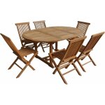 Happy garden - salon de jardin en teck lombok - table ronde extensible - 6 places