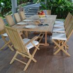 Salon de jardin en teck massif borno, 10 places