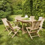 Berah getah - salon de jardin en teck massif extensible 6 places