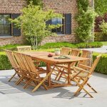 Berah getah - salon de jardin en teck massif extensible 8 / 10 places Berah getah - salon de jardin en teck massif extensible 8 / 10 places