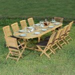 Teck'attitude - salon de jardin teck massif khania, 10 places