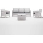 Bica - salon de jardin venezia iii canape' trois places fauteuils et table basse en polypropyle'ne effet ...