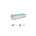 Bestway 56475 power steel piscine hors sol rectangulaire 732x366x132 cm avec pompe filtre a' sable e'chelle ...