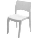 Salone srl - chaise pvc blanche intrieur / extrieur empilable et dmontable 50x51xh82cm pro