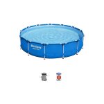 Salone srl - piscine hors sol bestway 5612e steel pro bleue 396 x 84 cm avec cadre et pompe de filtration ...