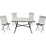 Garden friend salotto maiolica rectangulaire sicile cadre en acier noir ensemble compos d'une table ...