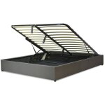 Sampur ? lit coffre vegas 200x200 cm ? coffre xxl avec v�rins robustes ? structure en fibre de bois et ...