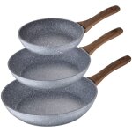 Jeu de 3 poêles à frire Ø20 Ø24 et Ø28 daimiel, aluminium forgé, induction Jeu de 3 poêles à frire Ø20 Ø24 et Ø28 daimiel, aluminium forgé, induction