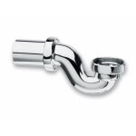 Sandri - siphon baignoire horizontal en laiton chrom� pour vidage apparent