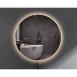 Saniclass circle miroir de salle de bains - rond - diam�tre 60cm - �clairage led indirect - chauffage ...
