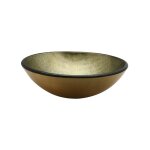 Saniclass - pesca limone vasque à poser - 42x14, 5cm - rond - verre trempé - or vert Saniclass - pesca limone vasque à poser - 42x14, 5cm - rond - verre trempé - or vert