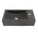 Saniclass noche lave - mains 40x22cm pierre naturelle fonc� noir