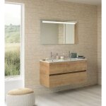 Meuble double vasque nolita chne arlington 120cm - sans miroir