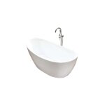 Sanita - maya - baignoire ilot - baignoire ovale moderne et epure - acrylique - blanc - 80x150x68cm