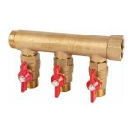 Sanitaire - distribution - collecteur mf 20x27  vannes d'arrt 15x21 pr - montes - 3 dparts