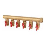 Sanitaire - distribution - collecteur 6 sorties - riquier - mf 3 / 4' - avec vanne m 1 / 2'