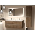 Sanitaire - meuble double vasque jupiter 3. 0 bois foncé 120 cm avec miroir reflet Sanitaire - meuble double vasque jupiter 3. 0 bois foncé 120 cm avec miroir reflet