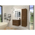 Sanitaire - meuble neptune h�ritage ch�ne 60 cm - miroir antibu�e kathy