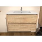 Sanitaire - meuble vasque jupiter 3. 0 bois clair 80 cm - sans miroir