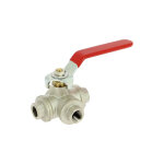 Vanne laiton 1 / 4 tour 3 voies en l 12 - 17