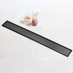 Sanitemodar - caniveau de douche noir 30cm, panneau 2 en 1, caniveau de douche siphonn� avec appareil ...