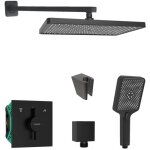 Sanitino - set de douche avec mitigeur et corps encastr� hansgrohe, accessoires kielle, noir mat sani21hkk401 ...