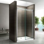 Saniverre - alix porte de douche coulissante h. 200 cm en verre 8 mm transparent largeur 110 cm Saniverre - alix porte de douche coulissante h. 200 cm en verre 8 mm transparent largeur 110 cm